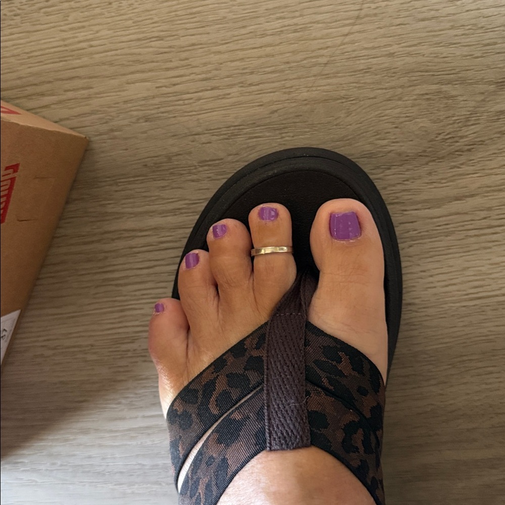 Fitflop Brown Leopard Print Women's Sandals - Picture 6 of 6